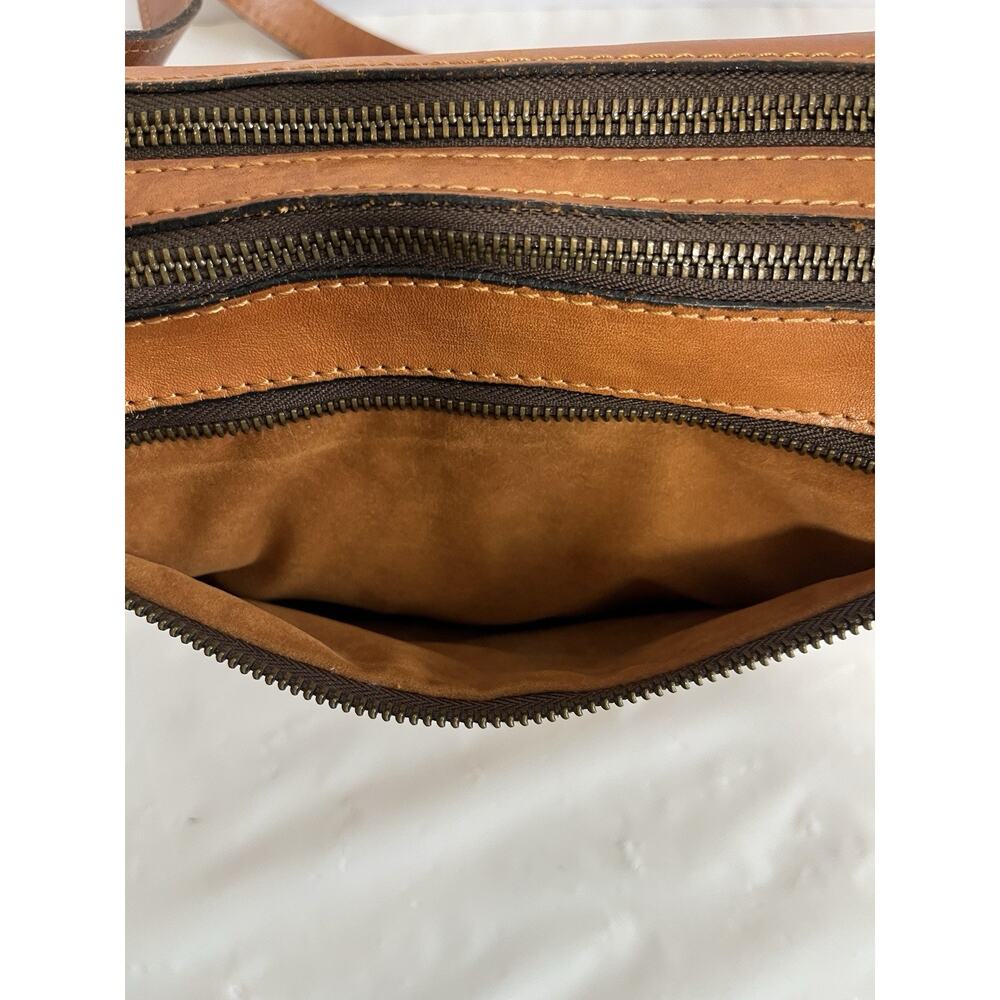 Patricia Nash Camille Tan Tooled Leather Crossbody Purse Saddle Bag Whipstitch - Picture 11 of 16